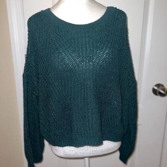 Express Sweaters - Cozy Teal Knit Sweater